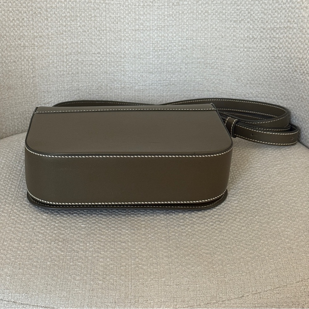 DeMellier Dark Olive Crossbody / Shoulder Smooth Leather Bag with Gold Hardware - Picture 6 of 11